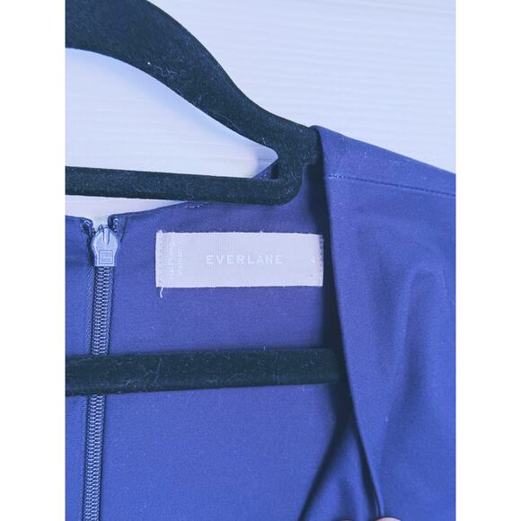 Everlane Structured Jumpsuit V-Neck Sleeveless 4 Navy Blue Career Academia Fall - Picture 5 of 9